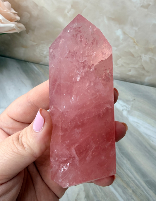 High Quality Rose Quartz Tower