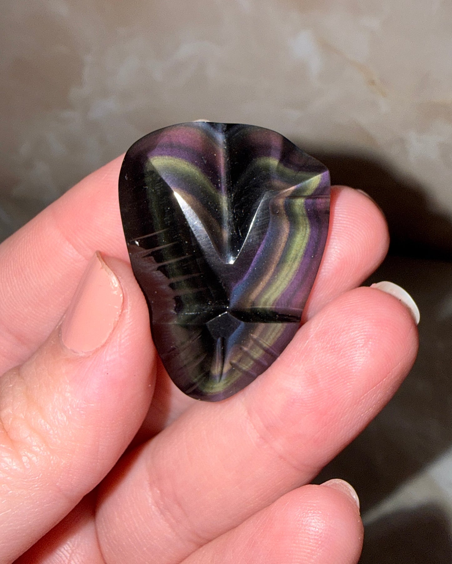 Mini Rainbow Obsidian Bird