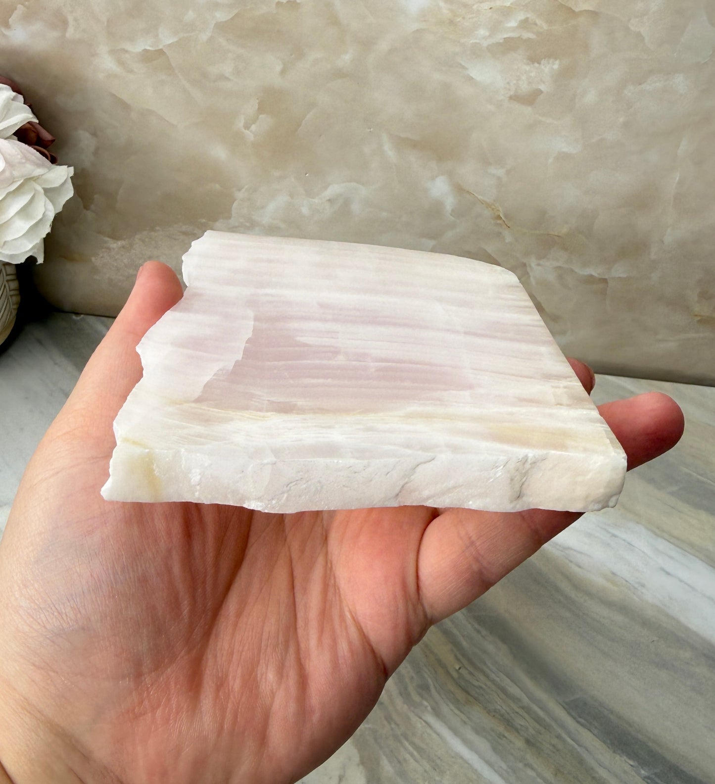 UV Reactive Pink Mangano Calcite Slab