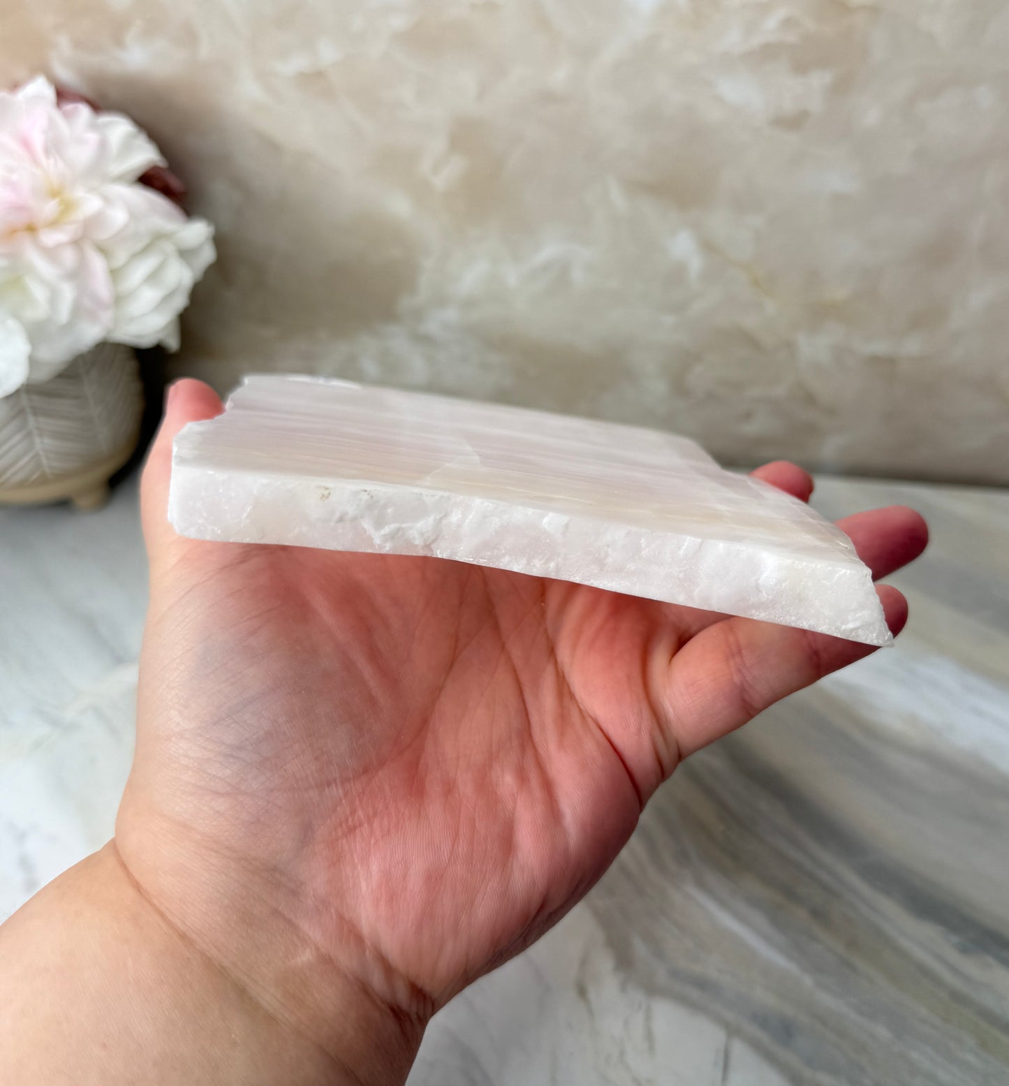 UV Reactive Pink Mangano Calcite Slab