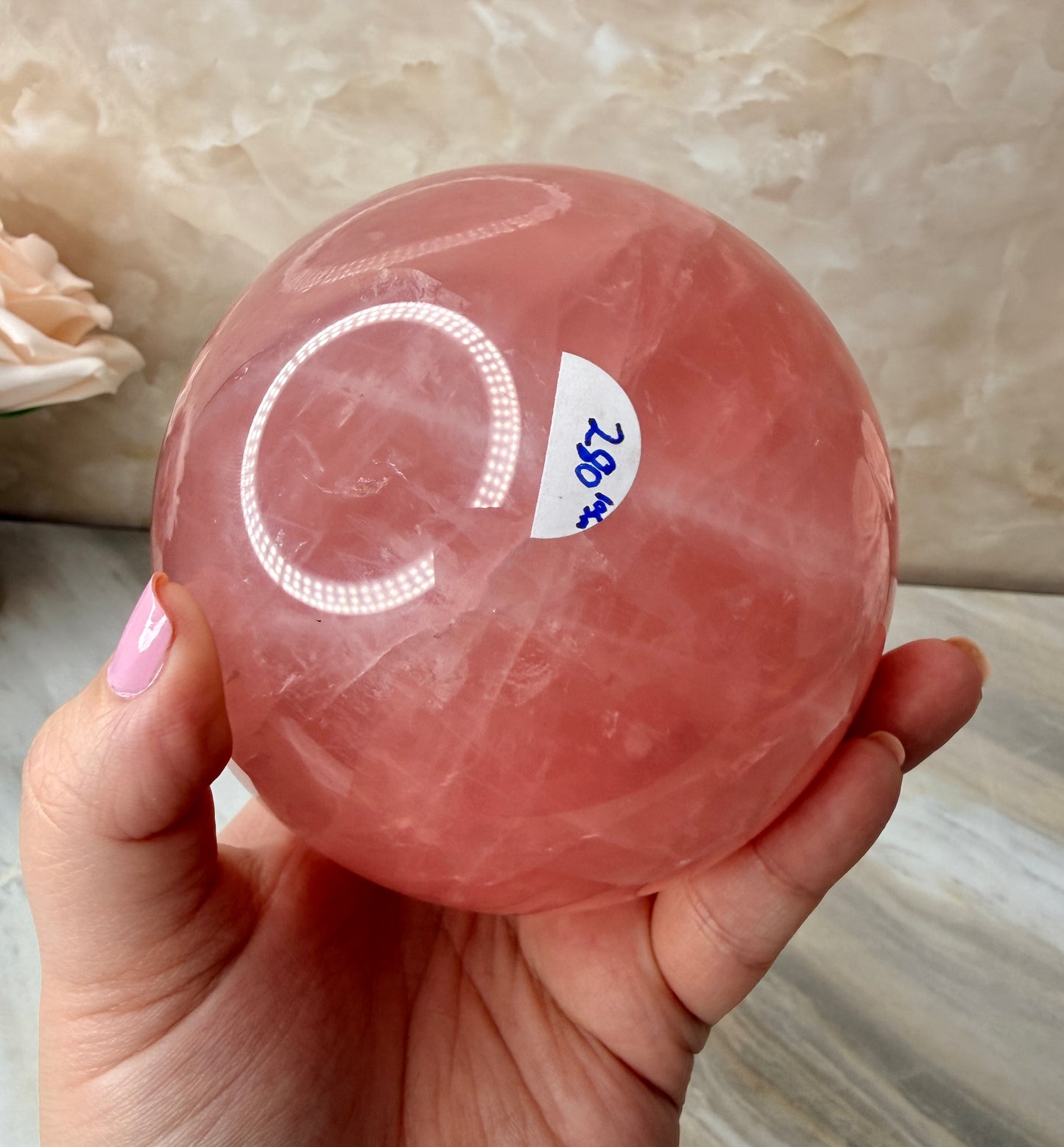 High Quality Rose Quartz Sphere 105mm