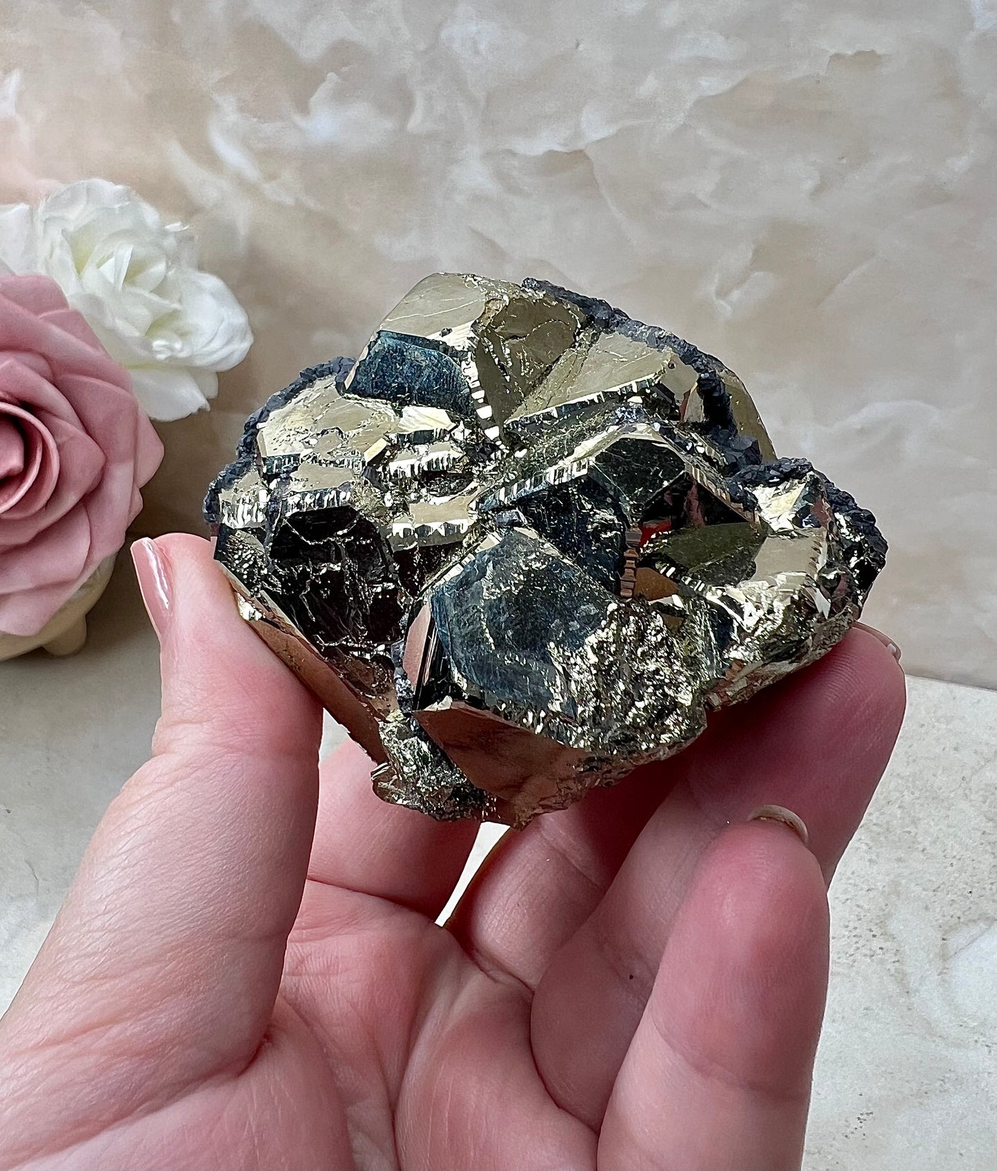 Octahedral Peruvian Pyrite Cluster