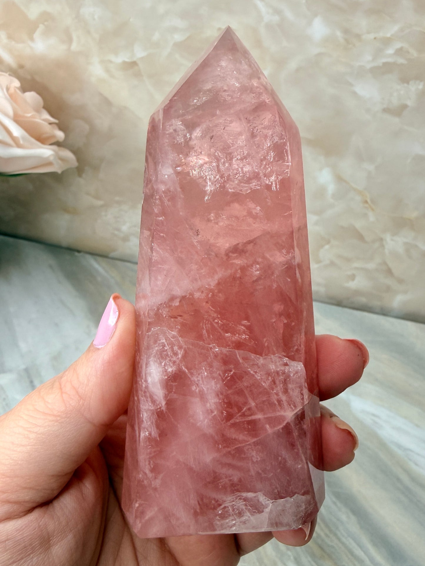 High Quality Rose Quartz Tower