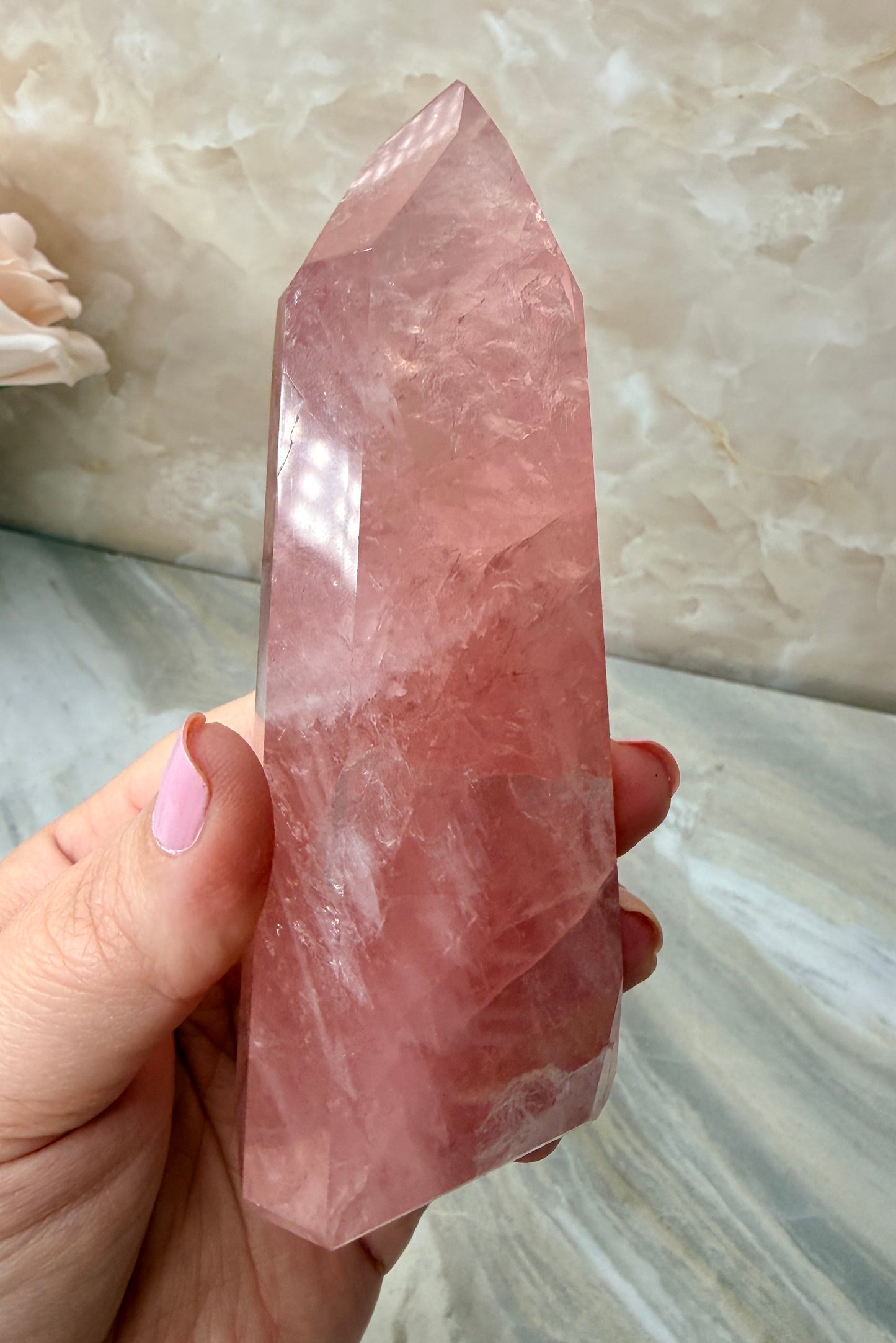 High Quality Rose Quartz Tower