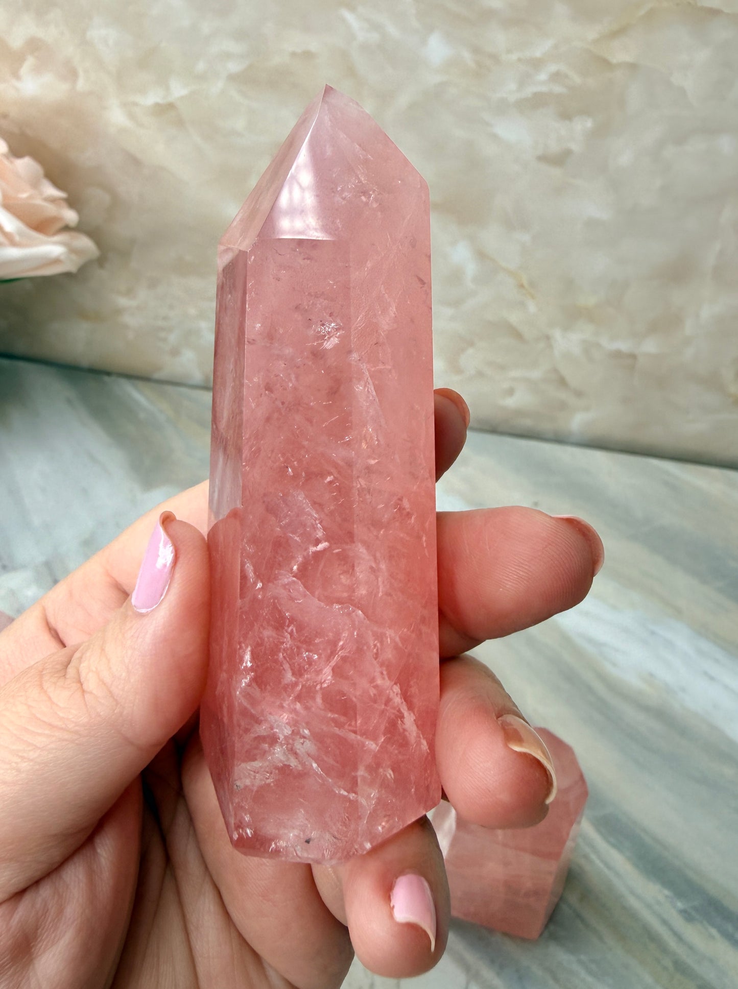 High Quality Rose Quartz Tower