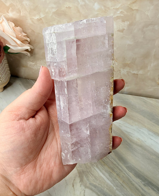 Half Polished Purple Calcite from Madagascar