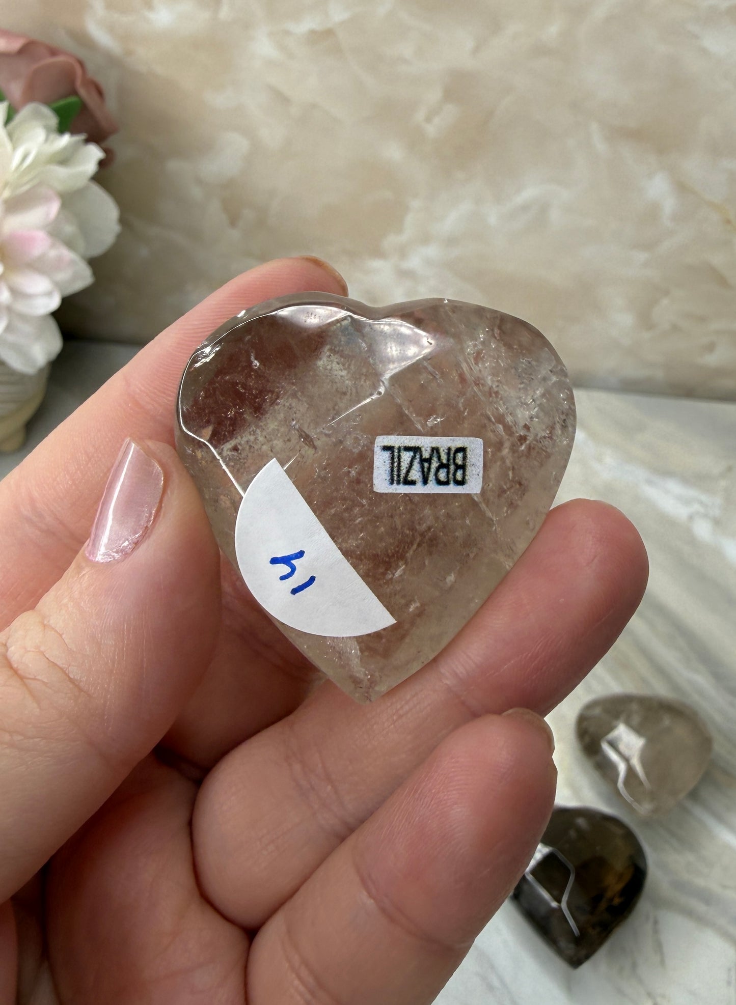 Smokey Quartz Faceted Heart from Brazil