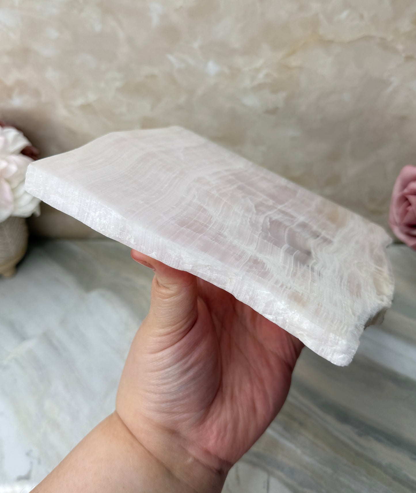 UV Reactive Pink Mangano Calcite Slab