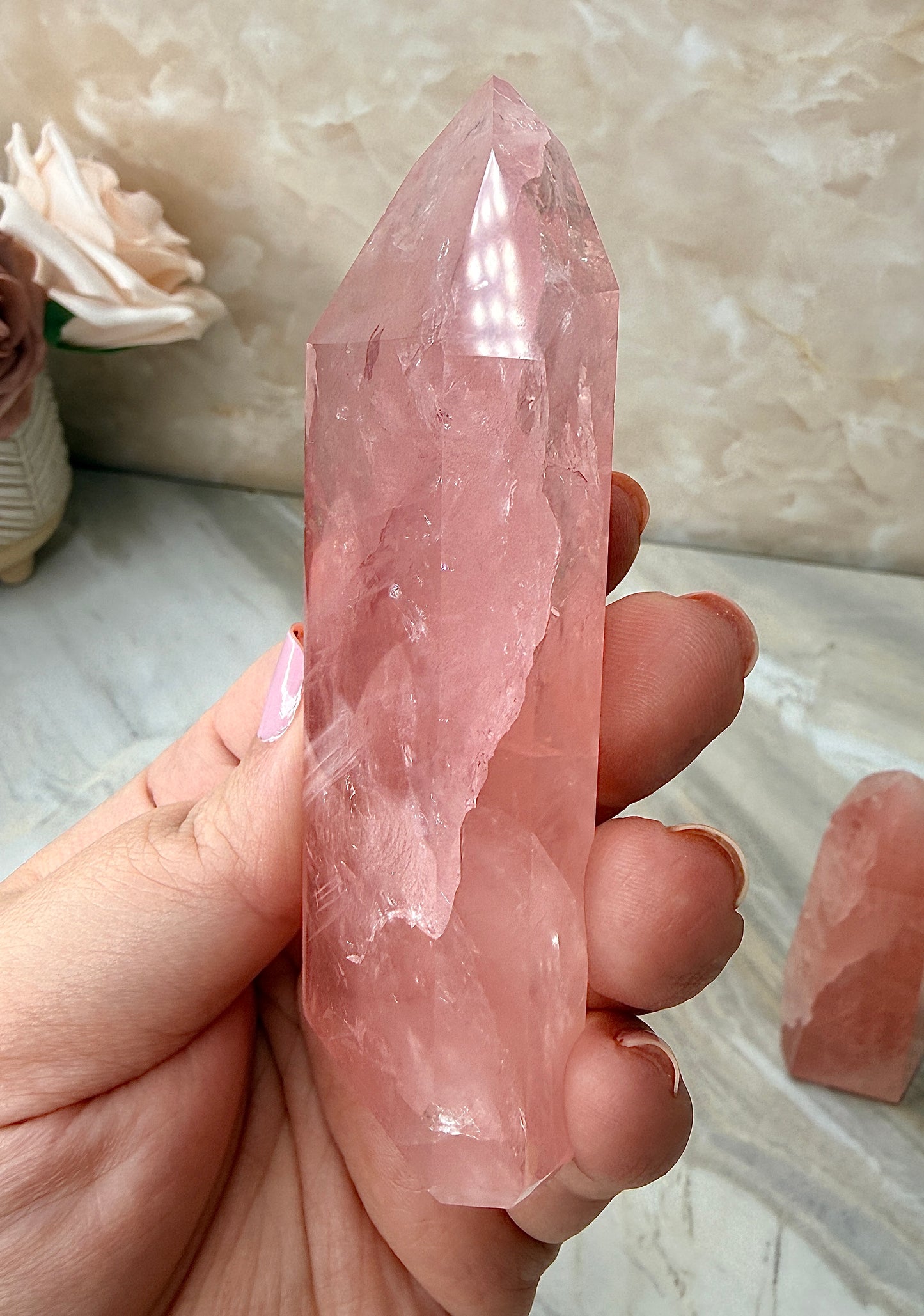 High Quality Rose Quartz Tower