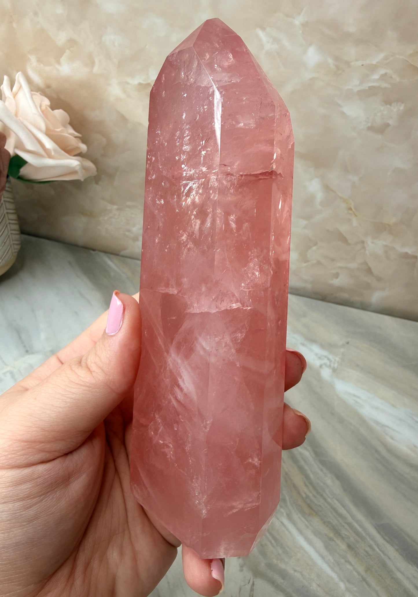 High Quality Rose Quartz Tower