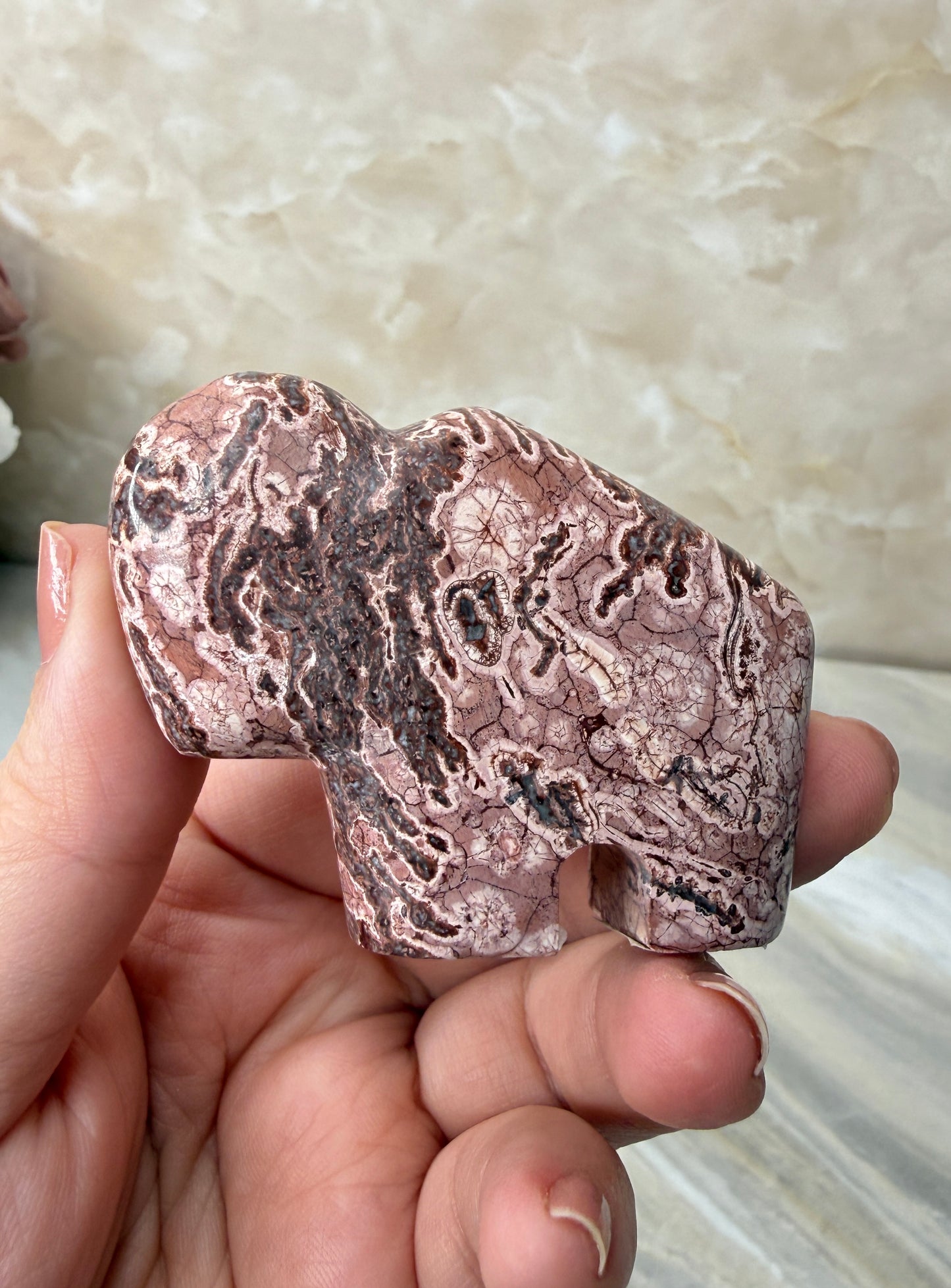 Ryholite Buffalo Carving