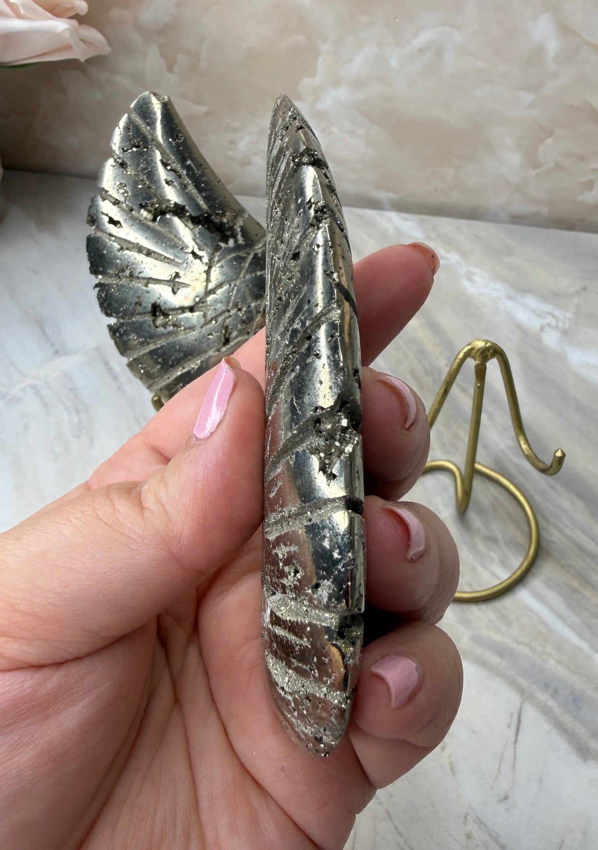 Pyrite Wings on Stand