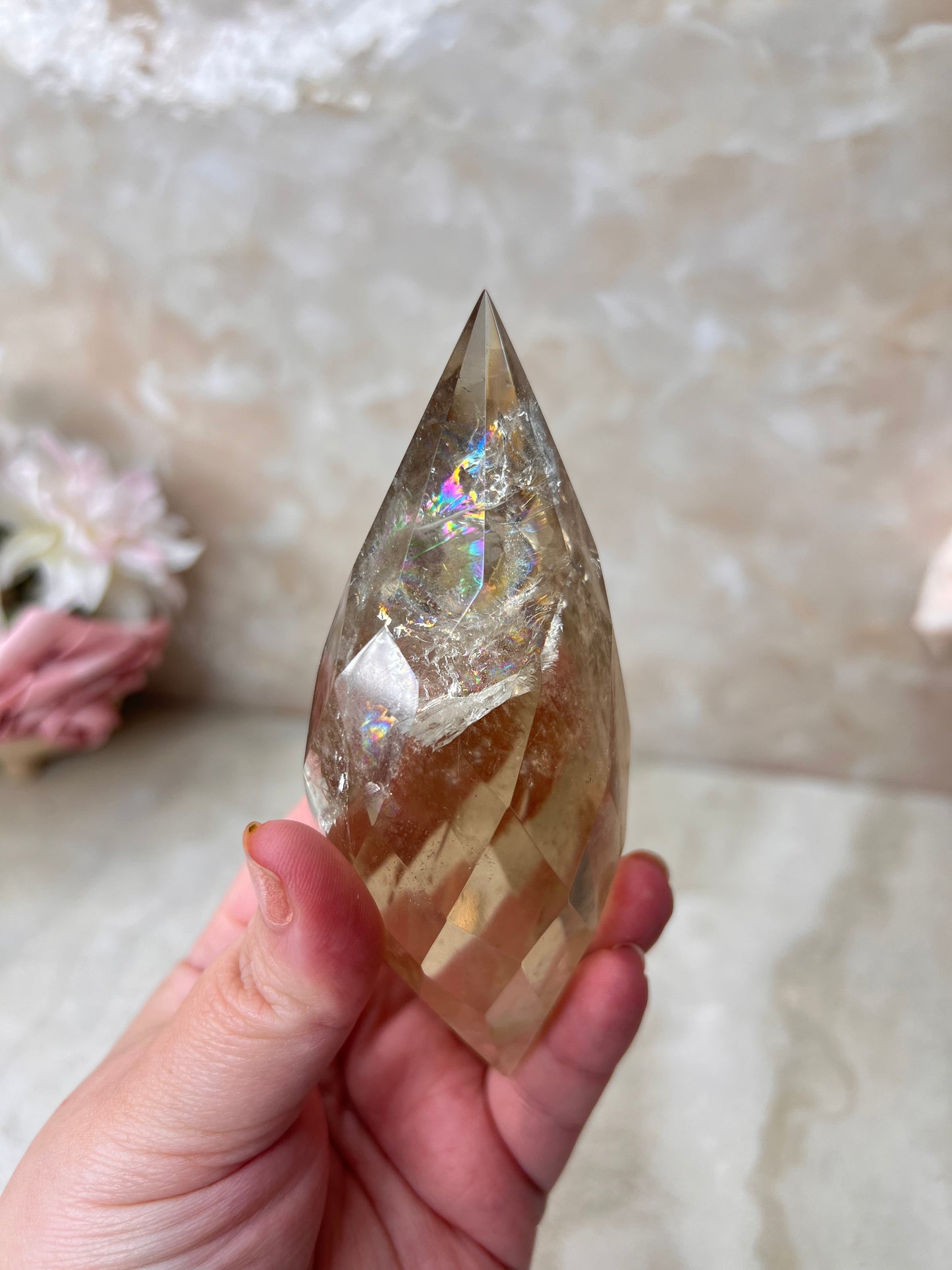 Faceted Citrine Dt on Stand