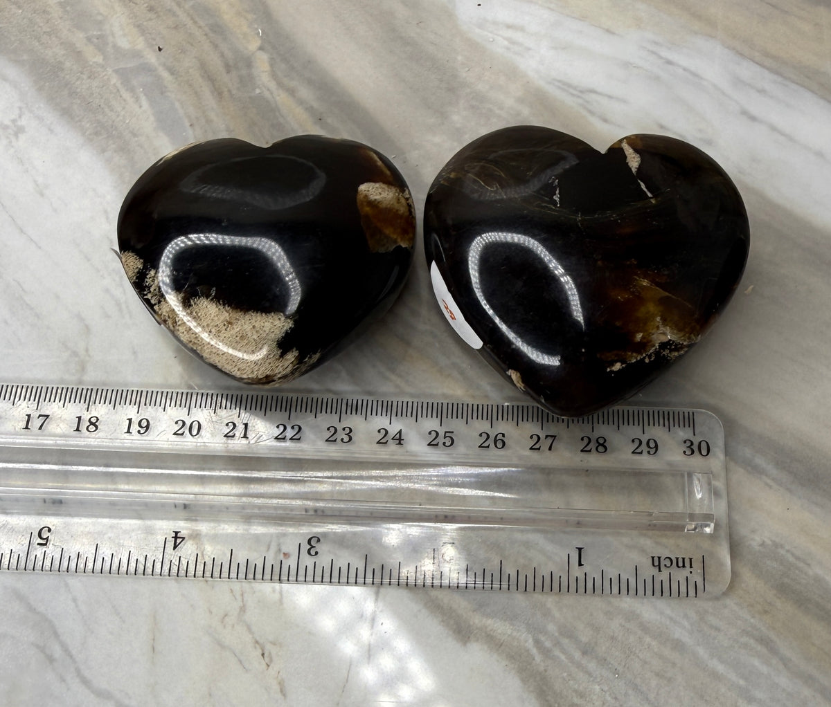 UV Reactive Indonesian Blue Amber Heart