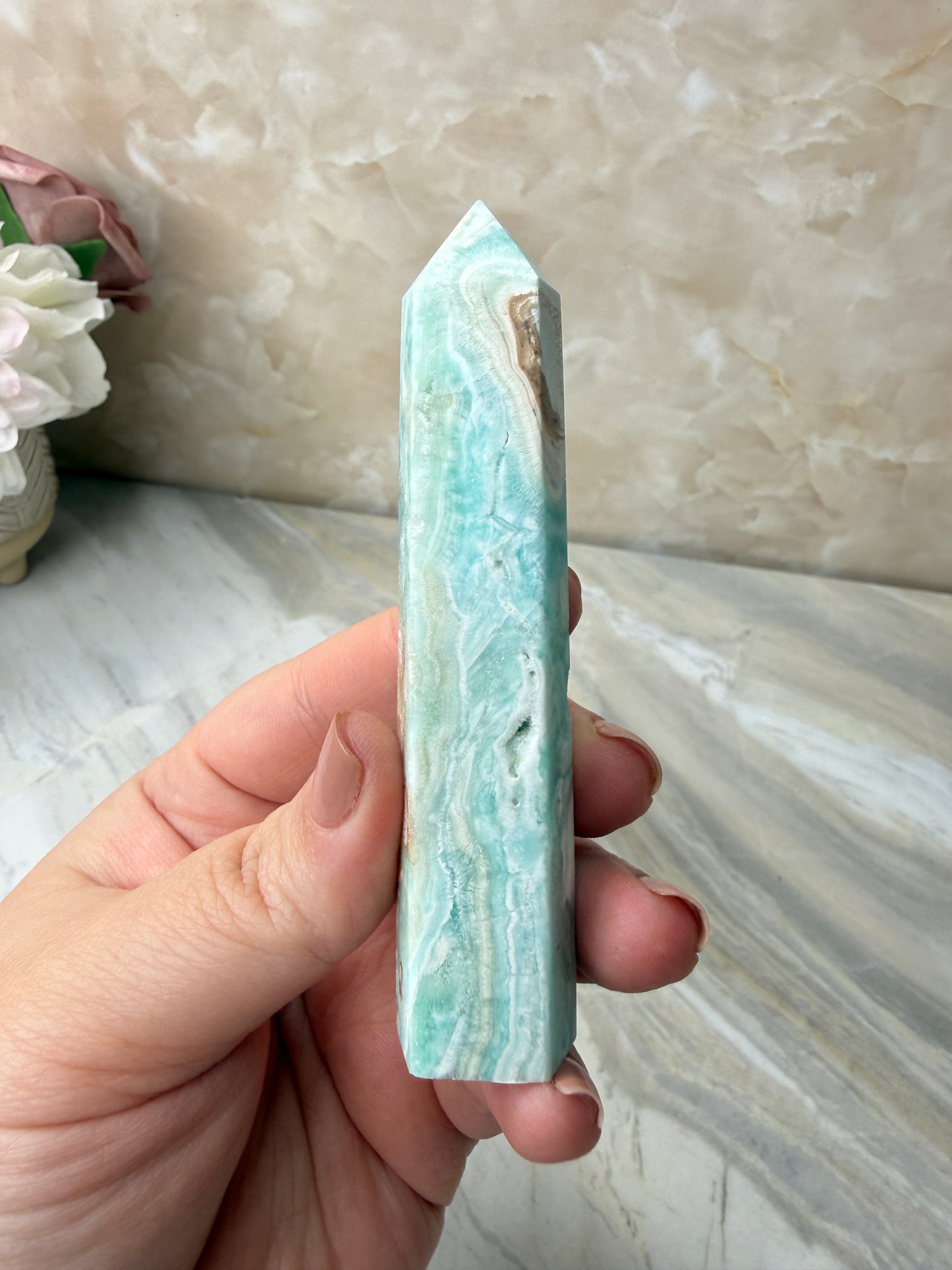 Blue Aragonite Tower