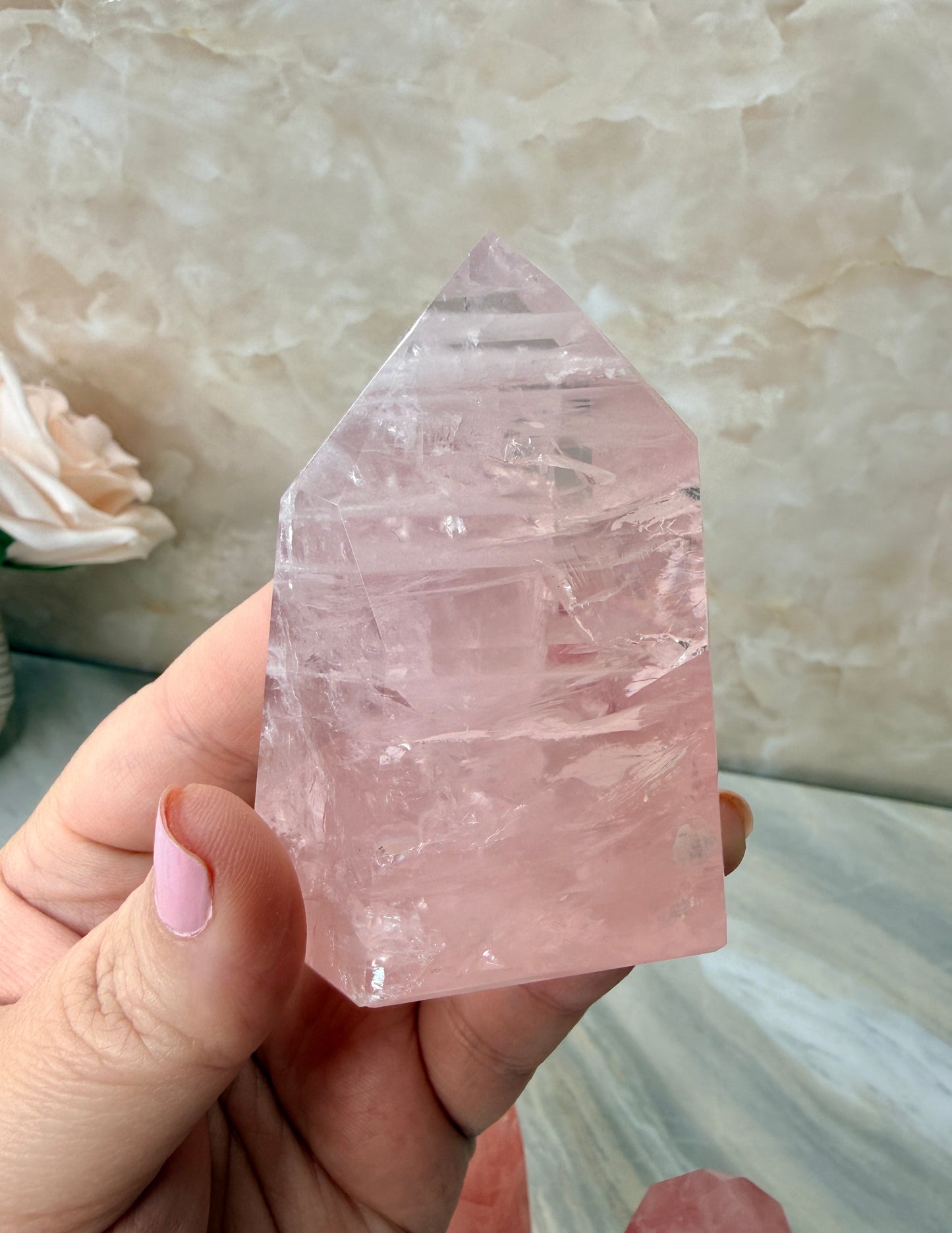 High Quality Rose Quartz Tower