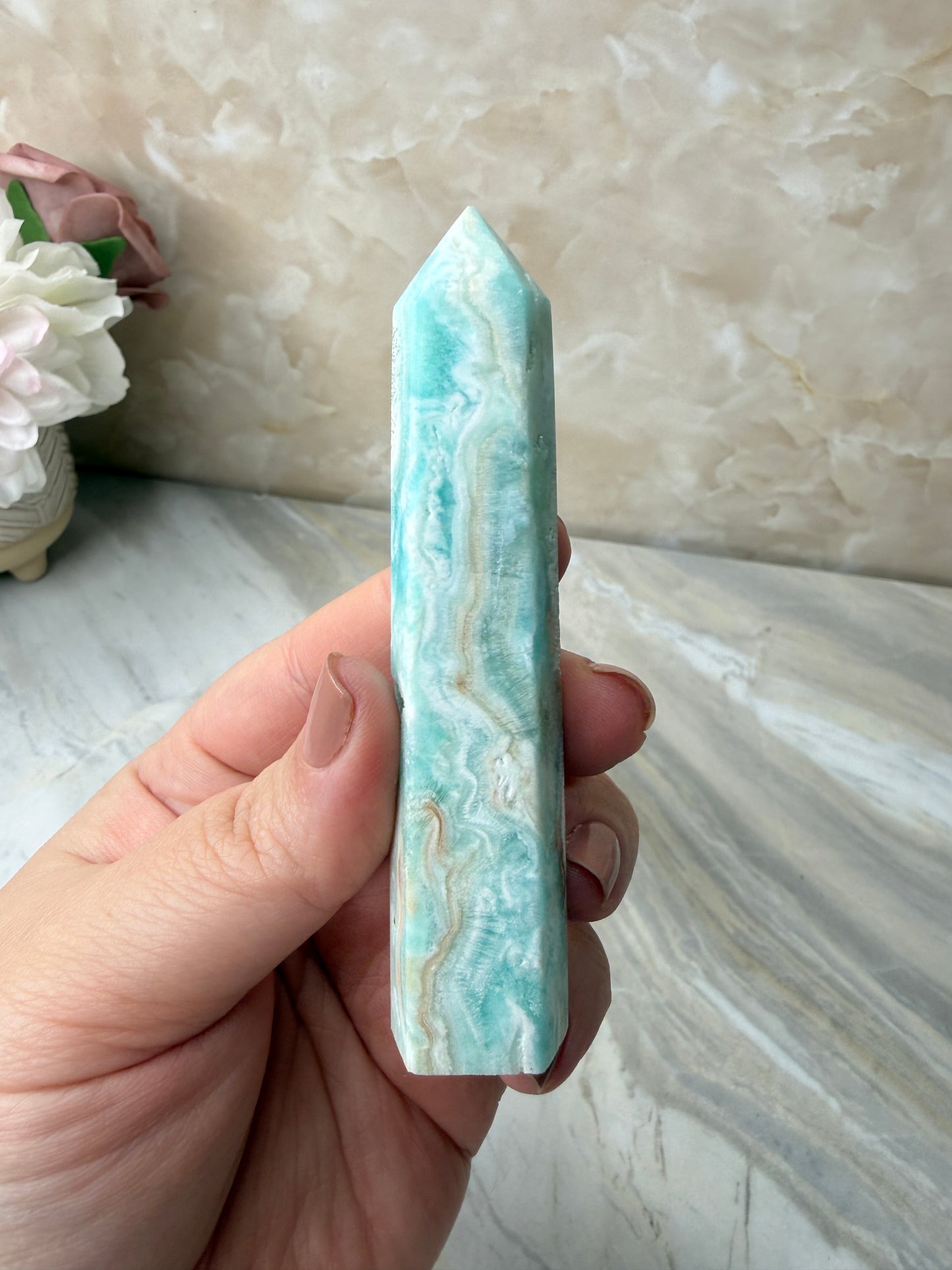 Blue Aragonite Tower