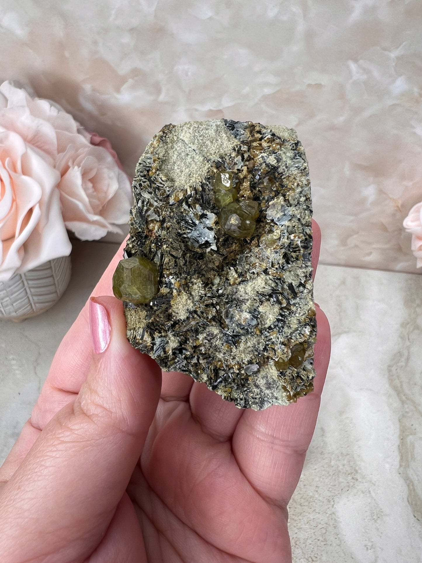 Green Garnet with Epidote from Mexico 2