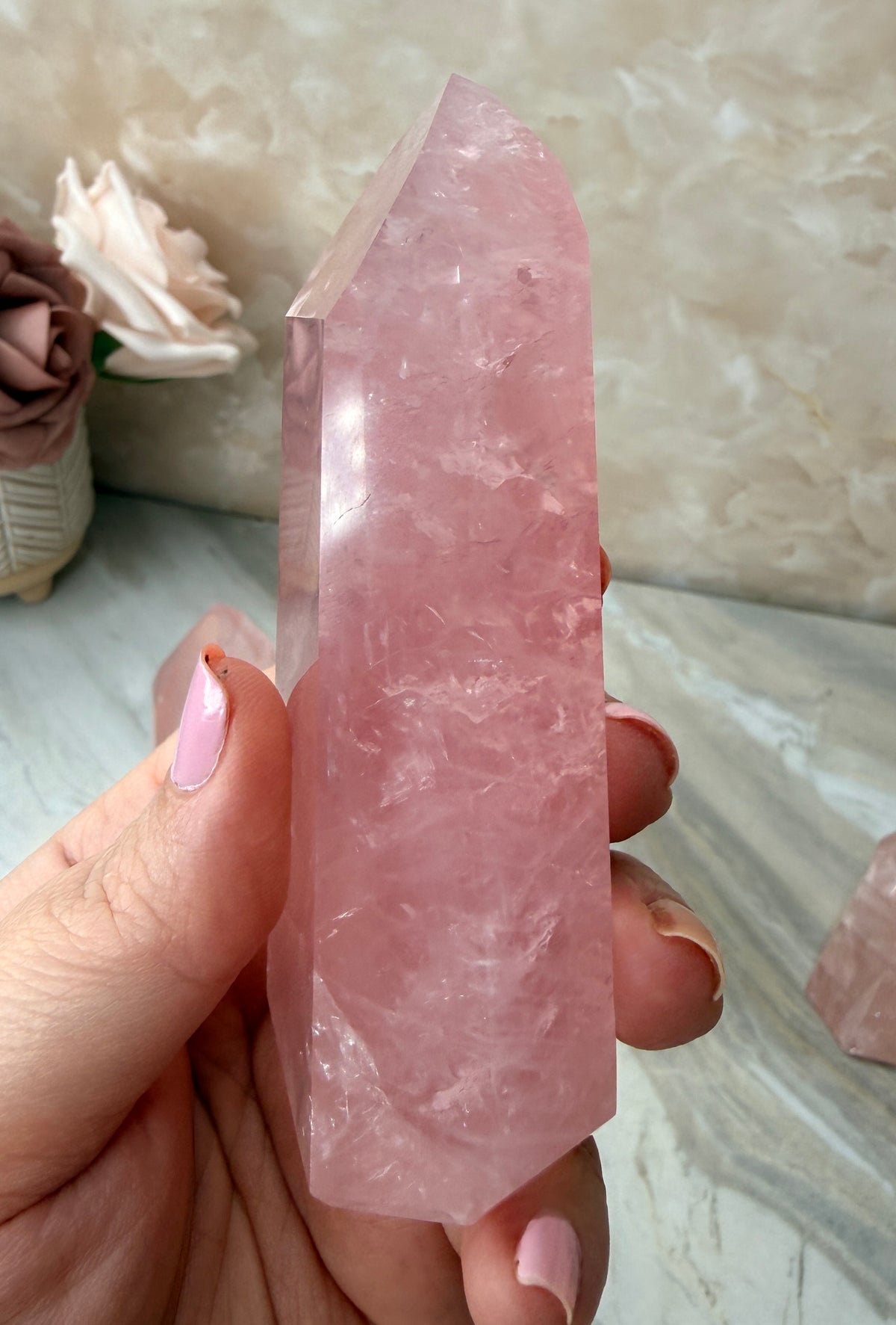 High Quality Rose Quartz Tower