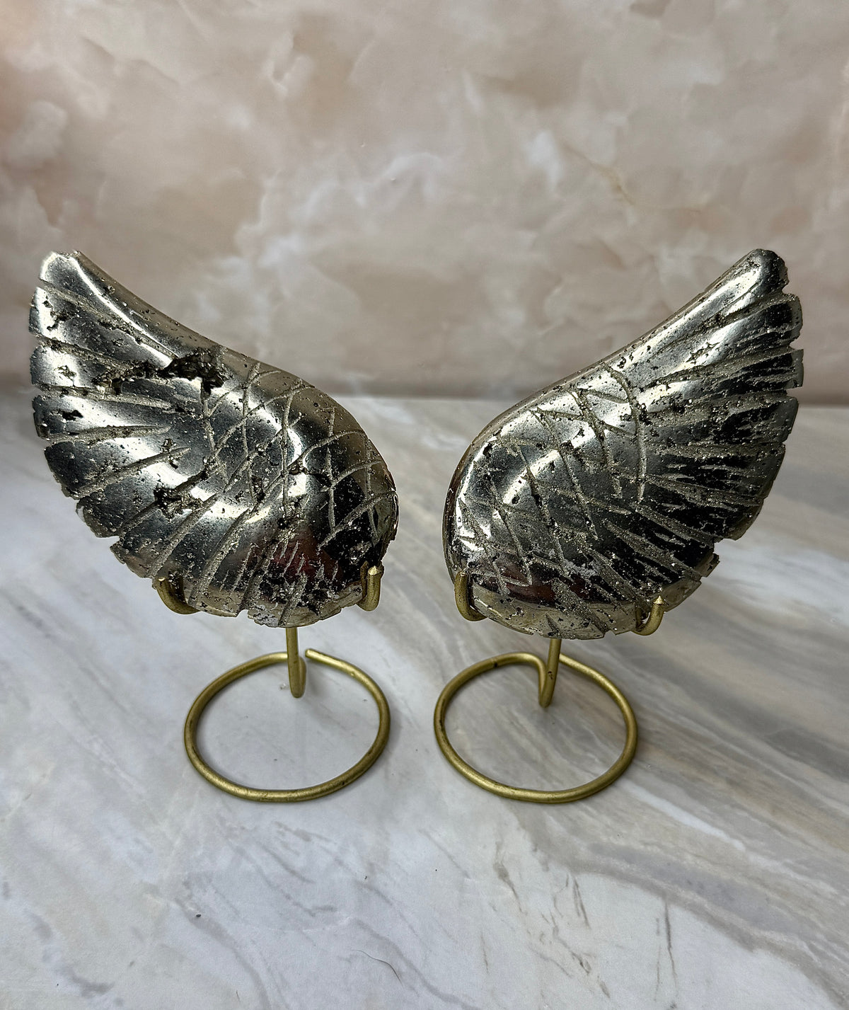 Pyrite Wings on Stand