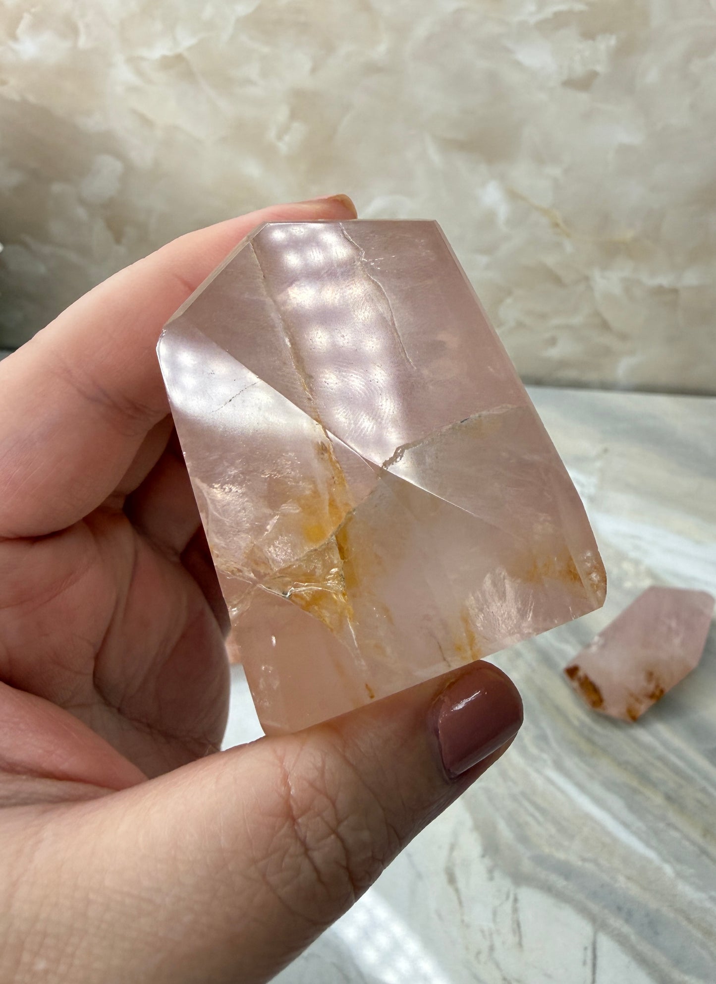 Rose Quartz & Golden Healer Freeform from Brazil