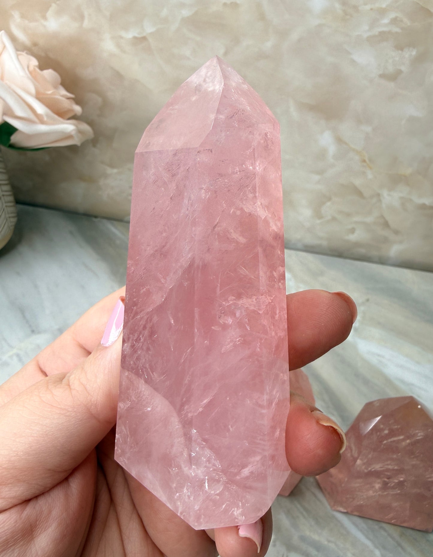 High Quality Rose Quartz Tower
