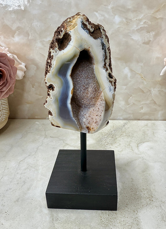Druzy Agate on Stand