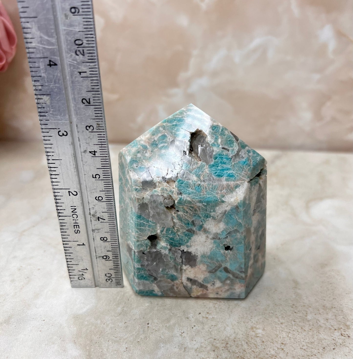 Amazonite & Smokey Quartz Tower