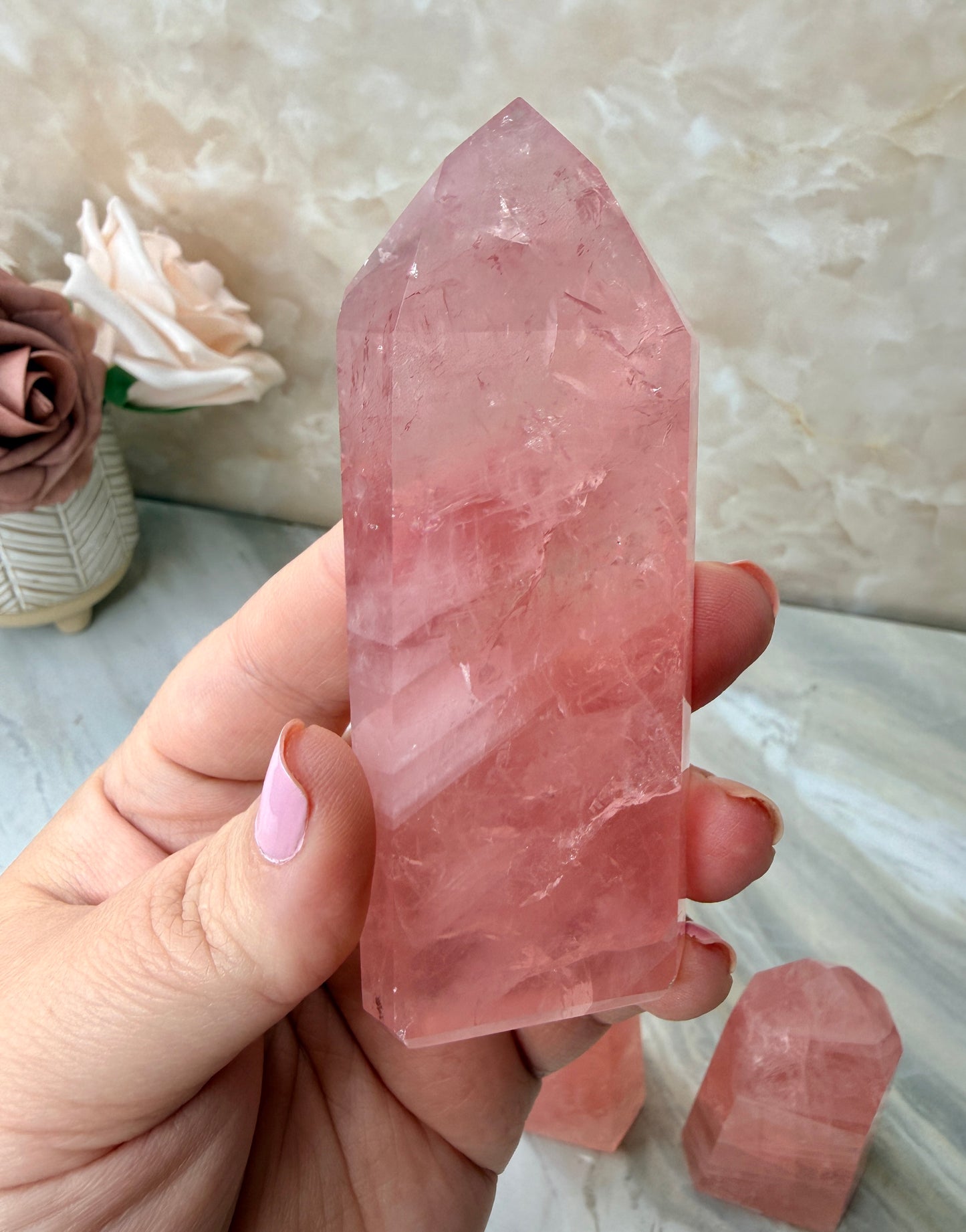 High Quality Rose Quartz Tower