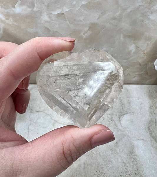 Faceted Citrine Quartz Heart from Brazil