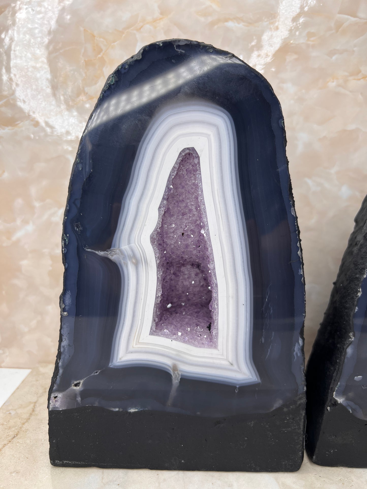 Amethyst & Agate Cathedral Pair