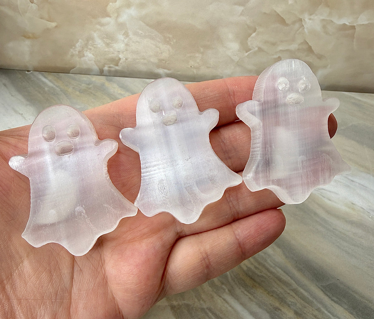 Selenite Ghost Carving