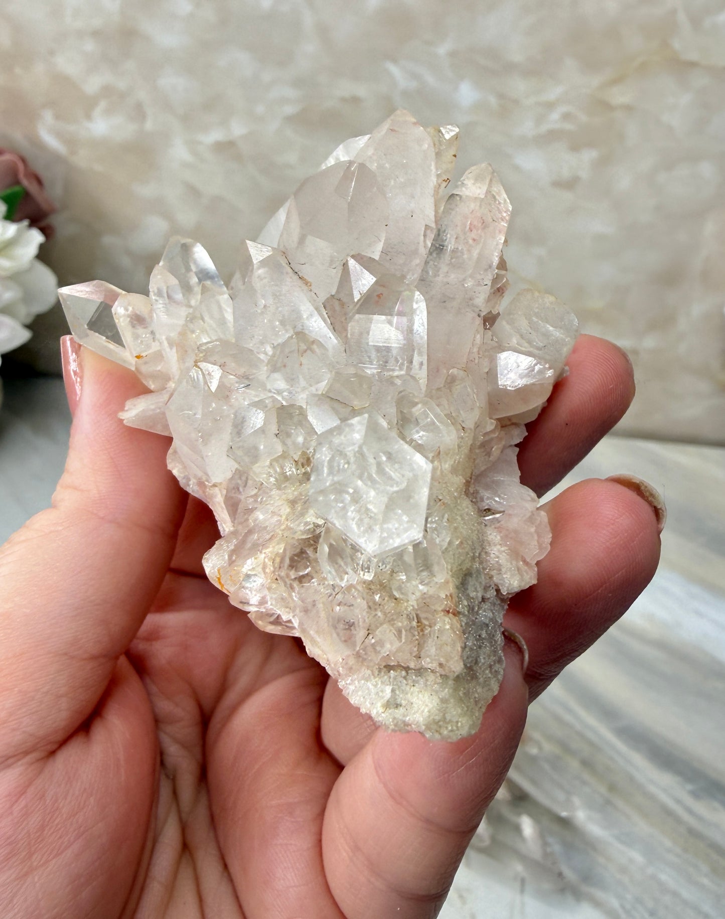 Pink Himalayan Quartz Cluster