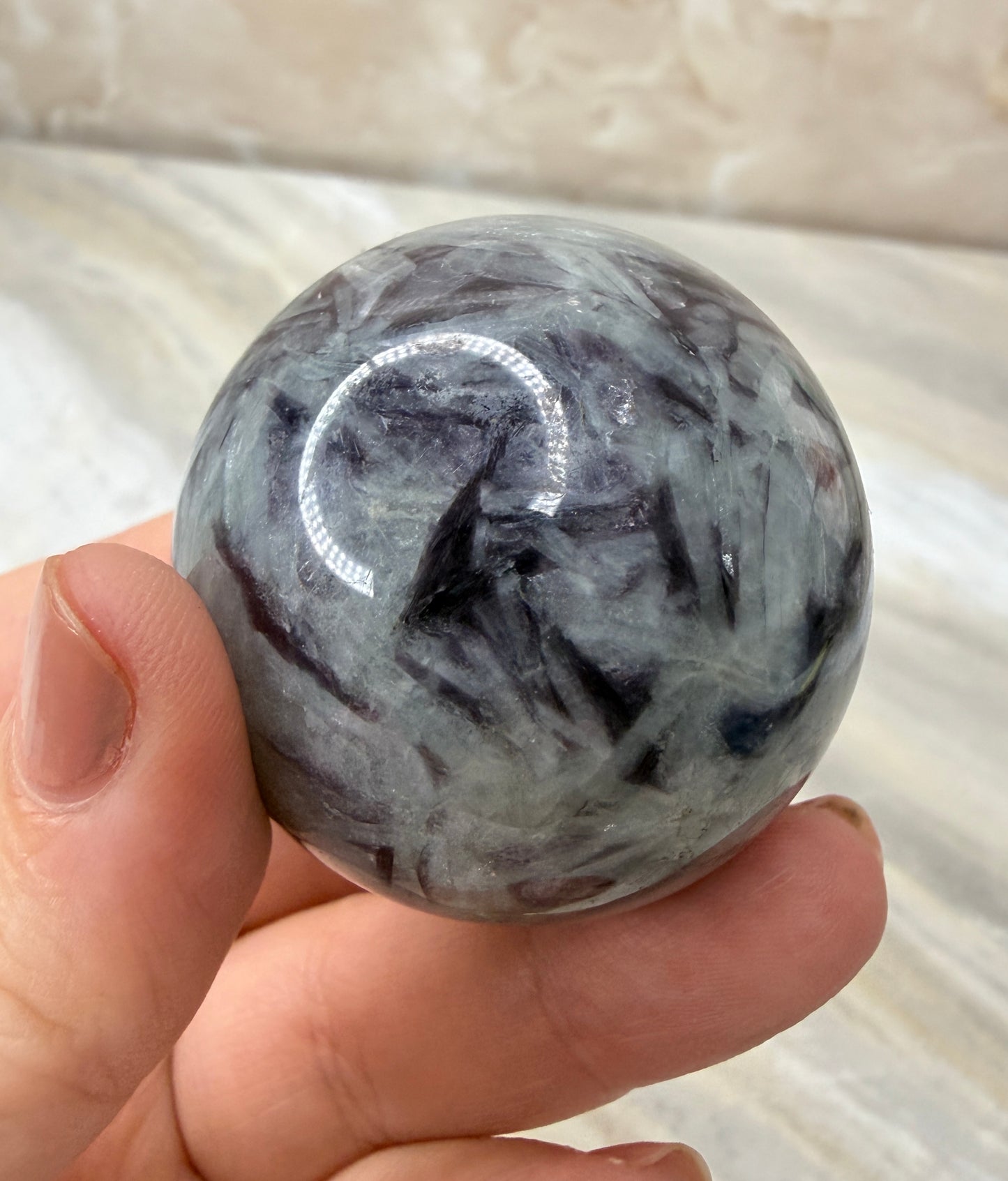 Lepidolite & Cleavelandite Sphere from Brazil 43mm