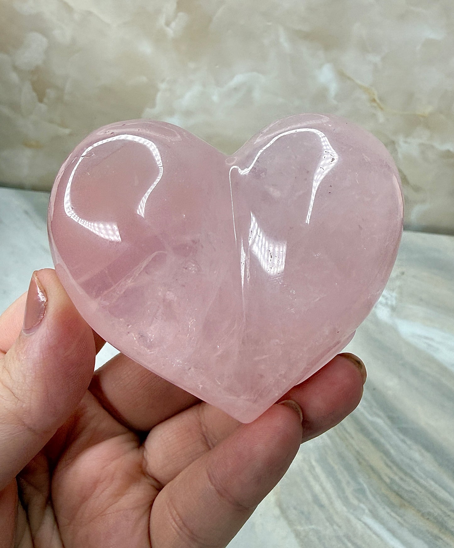 Star Rose Quartz Puffy Heart from Madagascar