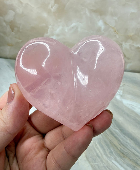 Star Rose Quartz Puffy Heart from Madagascar