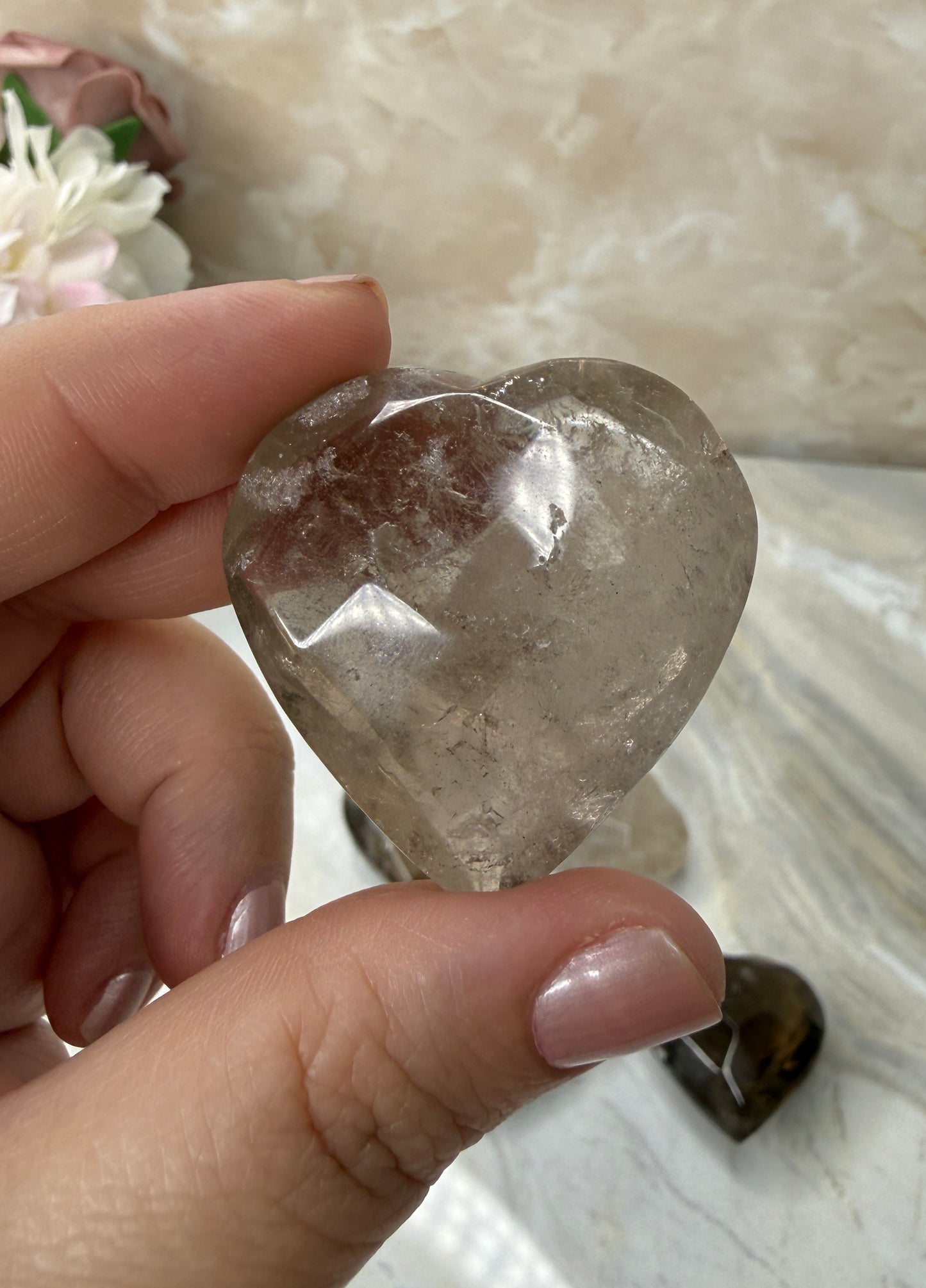 Smokey Quartz Faceted Heart from Brazil