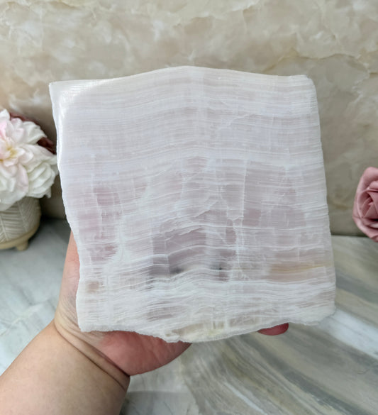 UV Reactive Pink Mangano Calcite Slab