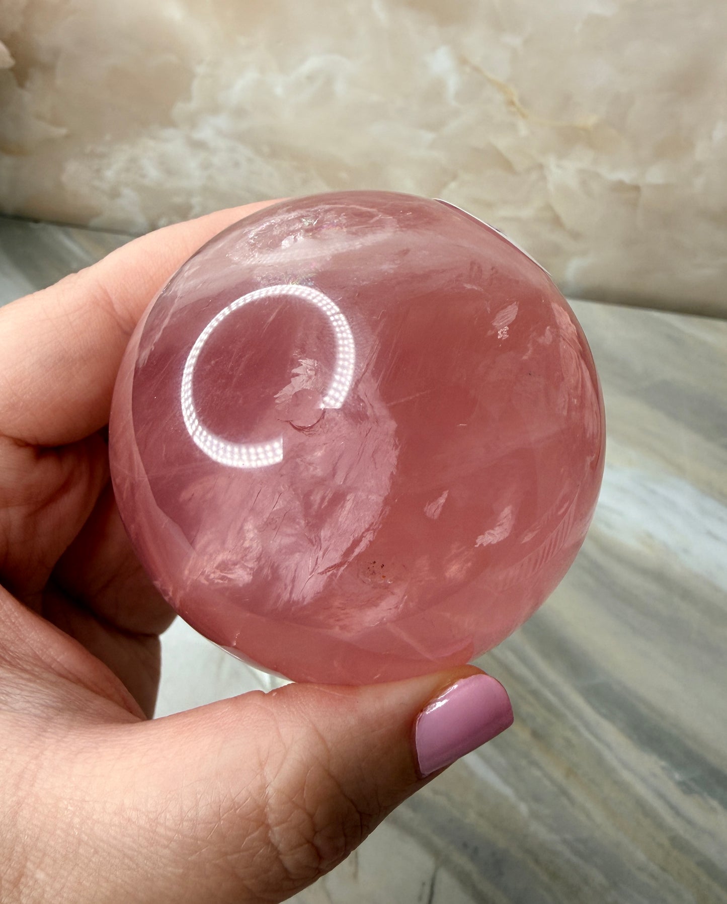 High Quality Rose Quartz Sphere 62mm