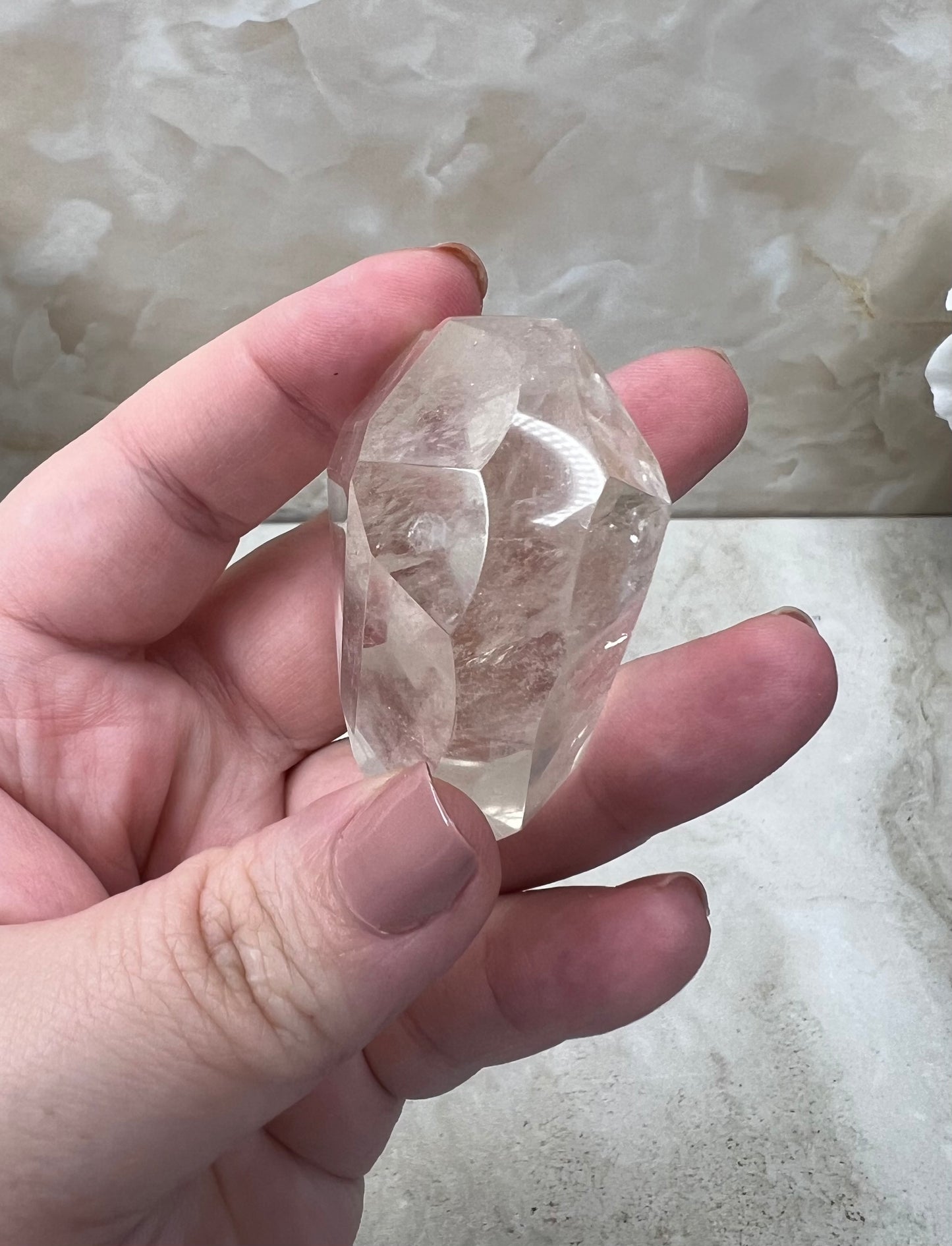 Faceted Citrine Quartz Heart from Brazil