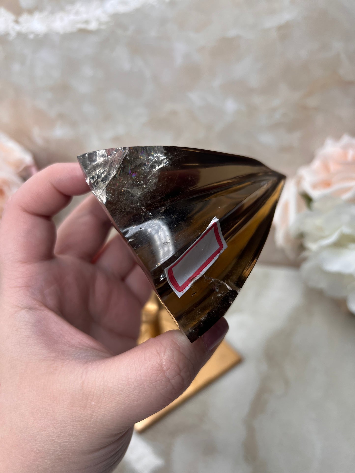 Smokey Quartz Shooting Star on Rotating Stand