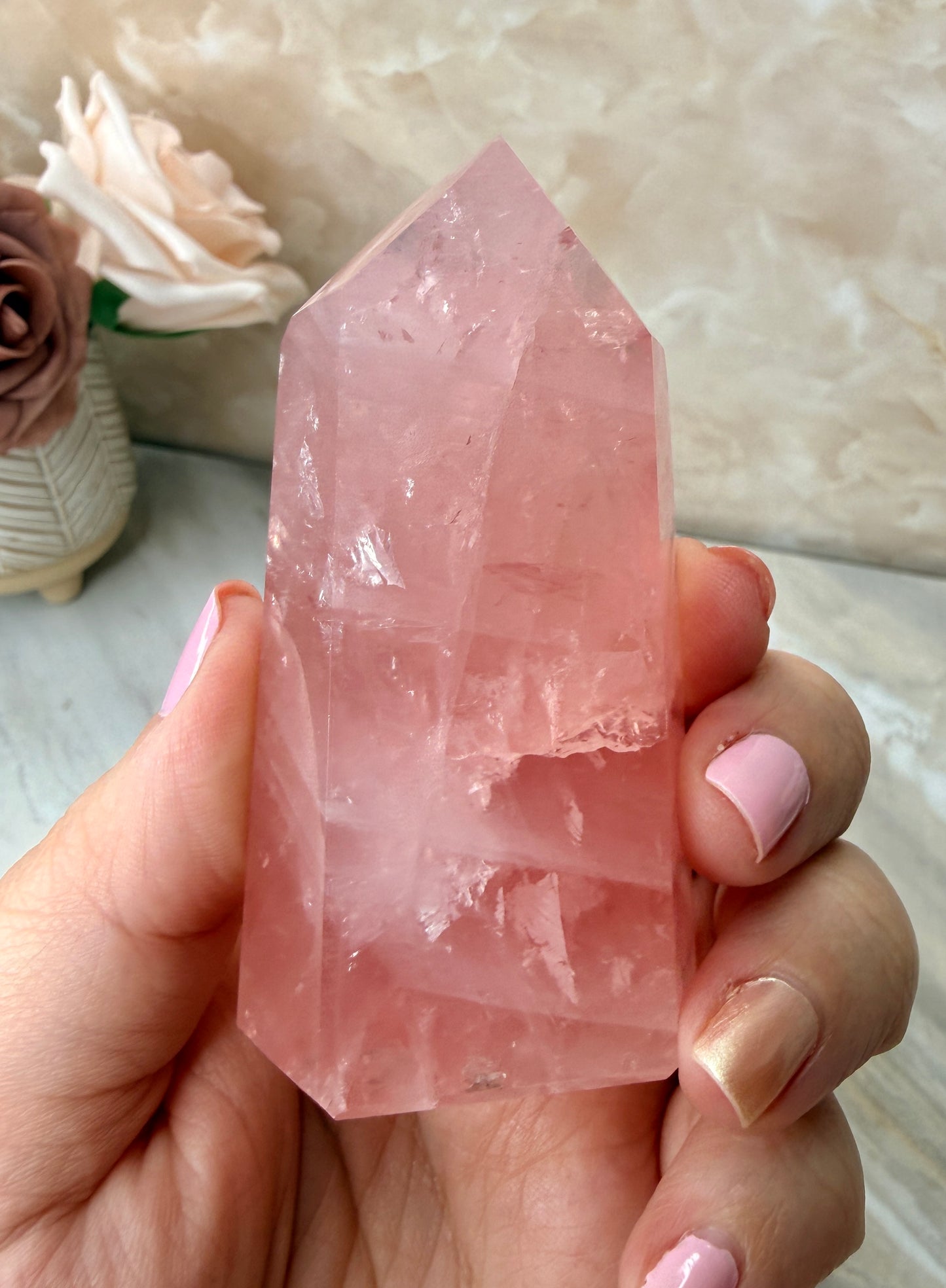 High Quality Rose Quartz Tower