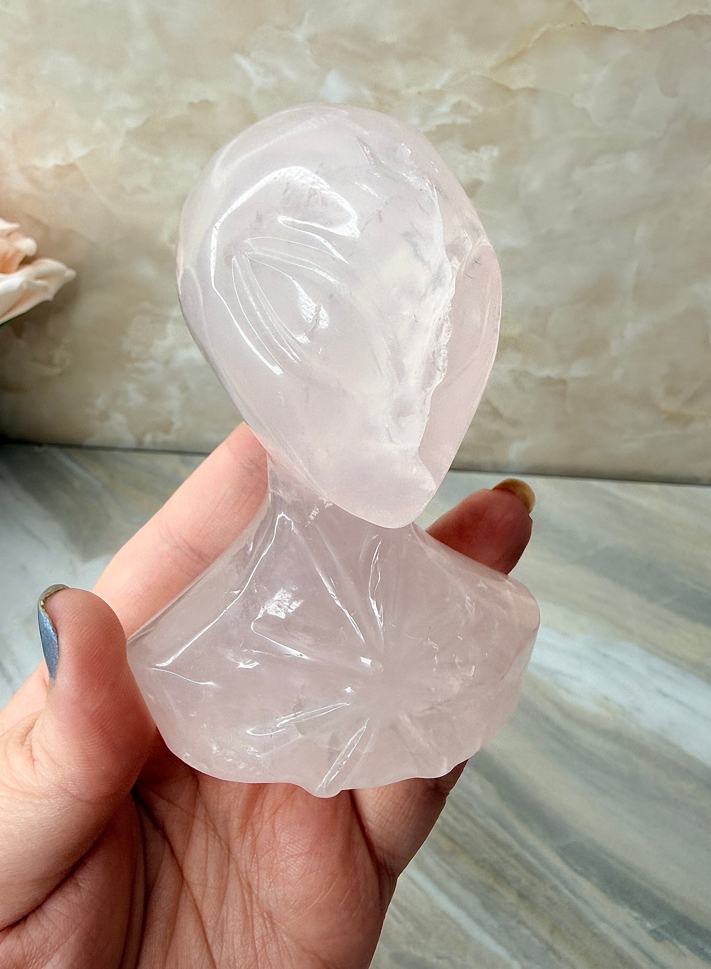 Custom Girasol Rose Quartz Alien from Brazil