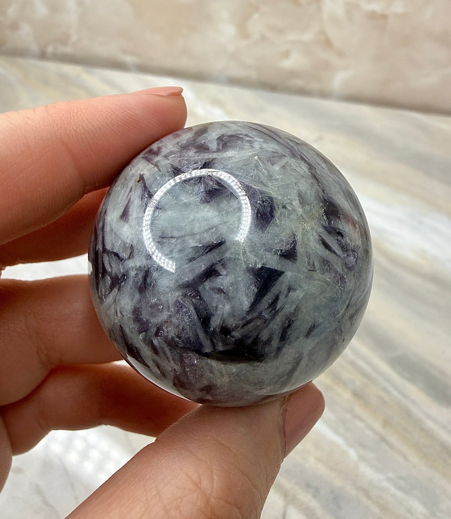 Lepidolite & Cleavelandite Sphere from Brazil 43mm