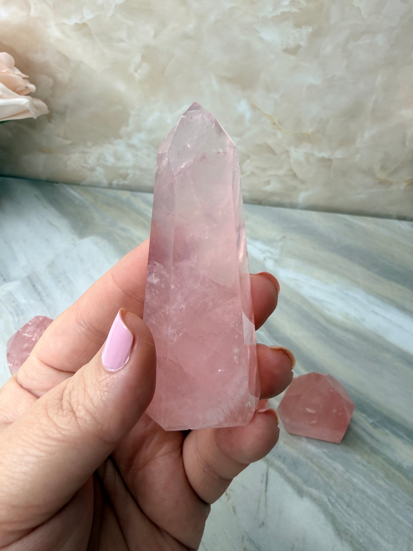 High Quality Rose Quartz Tower