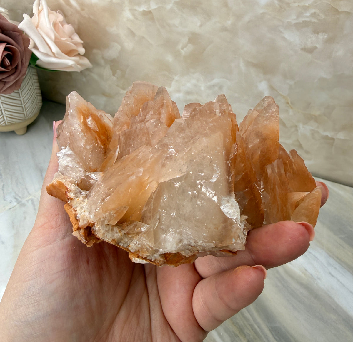 Pink/Peach Dogtooth Calcite