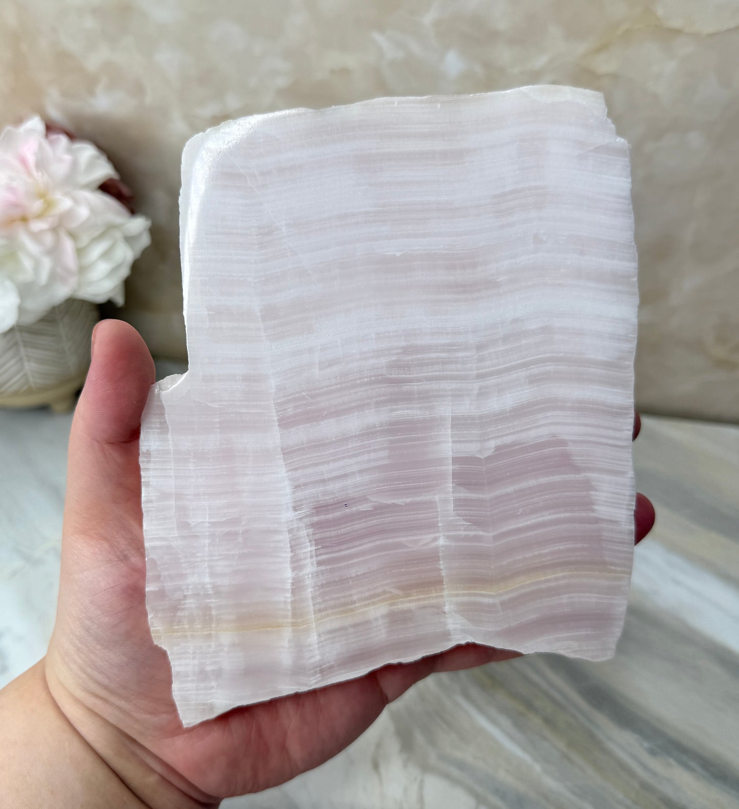 UV Reactive Pink Mangano Calcite Slab