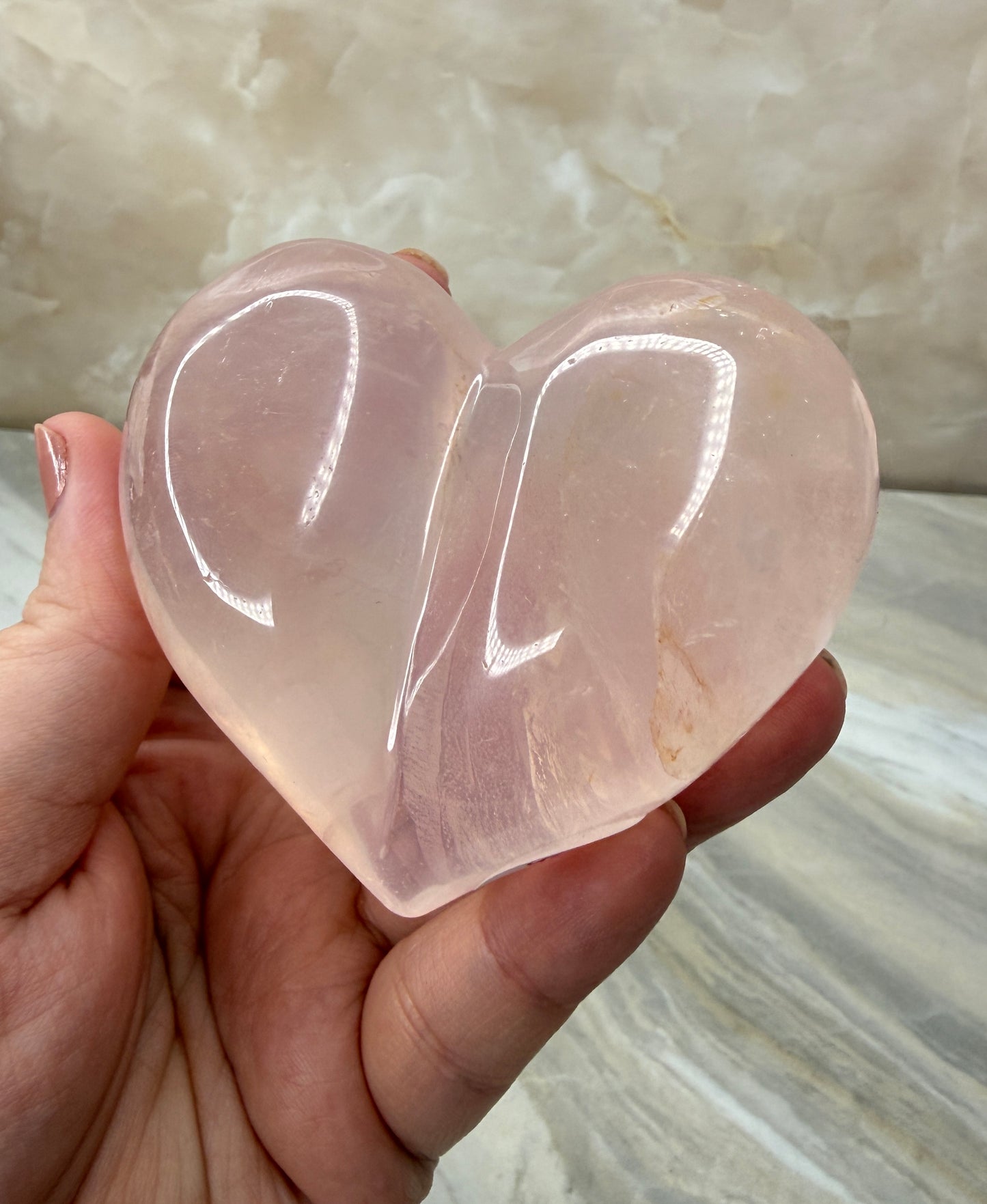 Star Rose Quartz Puffy Heart from Madagascar
