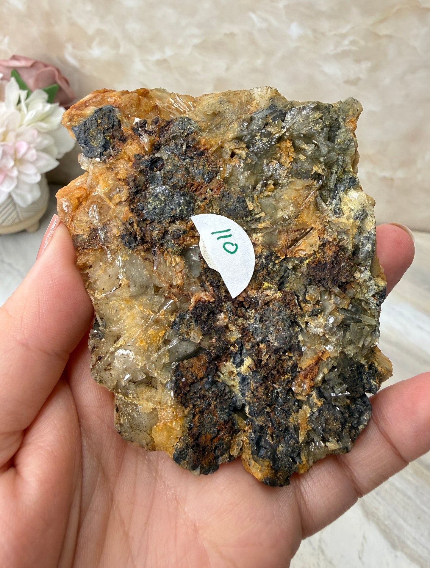 Barite with Pyrite Cluster from Morocco