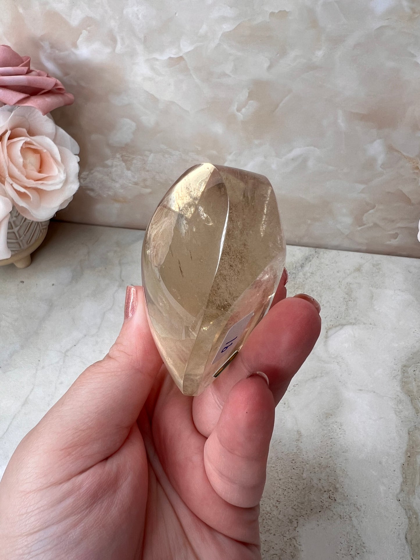 Self-Standing Citrine Heart